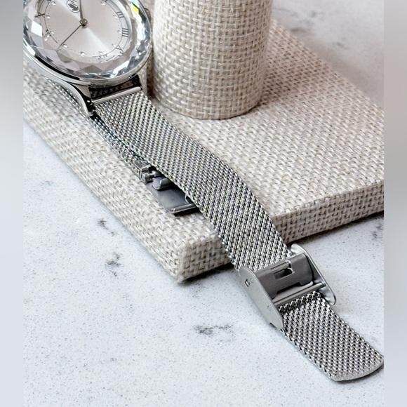 SWAROVSKI Octea Nova Quartz Silver Dial Stainless Steel Mesh Band Watch - Picture 9 of 10